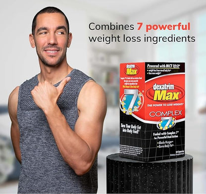 ILIOS Dexatrim Max Complex-7 | Lose Weight & Burn Fat w/Seven Healthy Ingredients Designed to Boost Energy & Reduce Hunger, Packed, 60 Capsules, 1 Pack