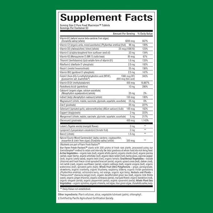 Natural Factors Whole Earth & Sea Men's Multivitamin & Mineral, 1 Serving Contains Nutrition Equivalent to ½ lb of Veggies, 120 Tablets