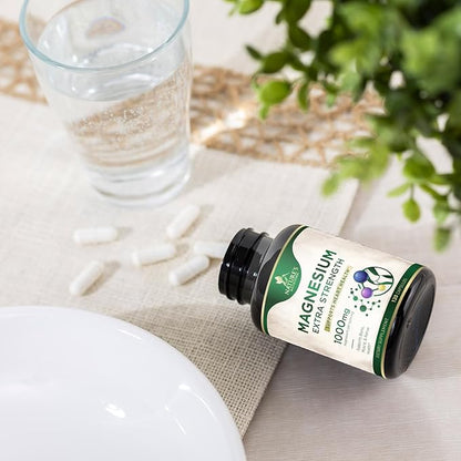 Magnesium Supplement (Citrate Oxide) 1000mg for Best Absorption, Supports Bone, Heart Health, Nerves, Muscles & Metabolism, Nature's Pure Magnesio Vitamin Pills, Bottled in USA, 120 Capsules