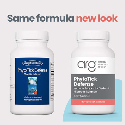 Allergy Research Group Phyto Tick Defense Supplement - Mushroom Complex, Mushroom Extract Powder in Convenient Capsules, Nootropic with Lions Mane, Cordyceps, Beta Glucans - 120 Vegetarian Capsules