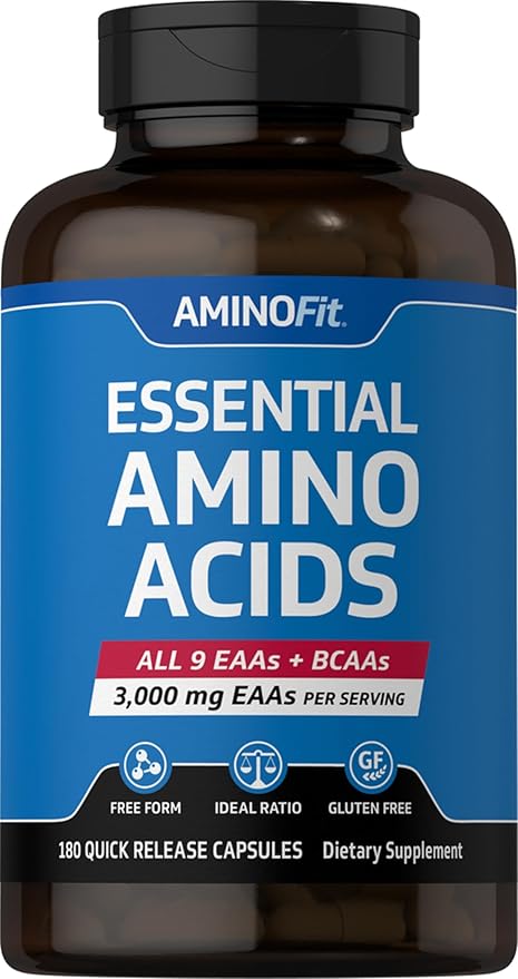 Piping Rock Amino Acid Supplement | 180 Capsules | BCAA and EAA AminoFit Complex | Non-GMO, Gluten Free | by Fitness Labs