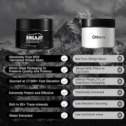 Shilajit Pure Himalayan - 50 Grams Natural Organic Shilajit Resin,Golden Grade Shilajit Supplement for Men and Women with 80+ Trace Minerals & Fulvic Acid for Energy, Immune Support