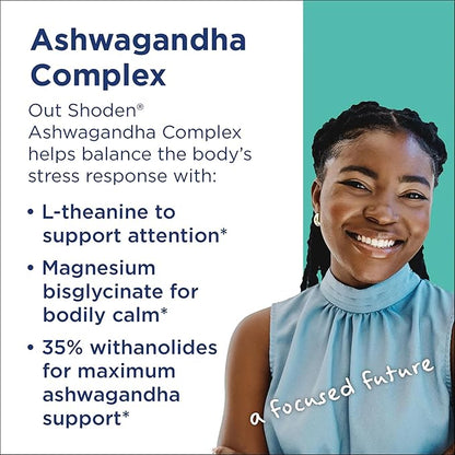 MethylPro Ashwagandha Complex - Magnesium L Theanine Supplement with Ashwagandha Root - Support a Healthy Brain & Balanced Sense of Calm - Pairs Well with L-Methylfolate (60 Capsules)