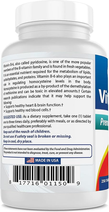 Best Naturals Vitamin B6 25mg 250 Tablets (250 Count (Pack of 3))