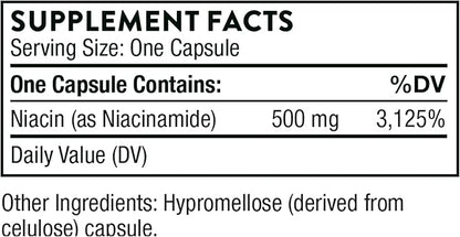 THORNE Niacinamide - 500mg Niacin - Non-Flushing Form of Vitamin B3 - Support Joint Health, Skin Health & Restful Sleep* - Gluten-Free - 180 Capsules