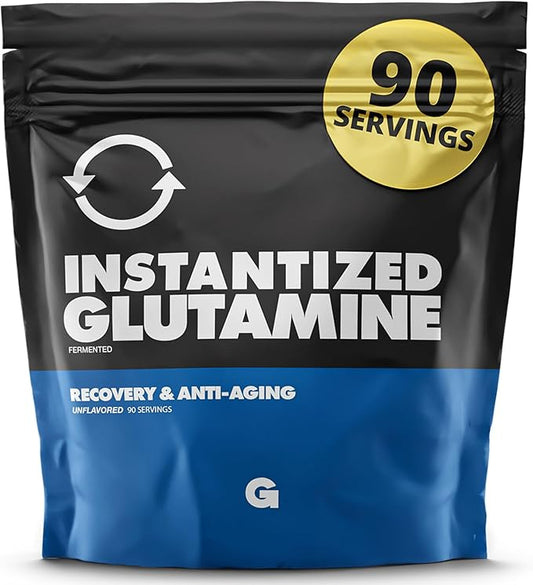 Gains in Bulk L-Glutamine, Gluten Free Glutamine Powder for Muscle Recovery and Growth, Post Workout Support, Amino Acid Supplement, Promotes Protein Synthesis, Non GMO, Unflavored, 90 Servings