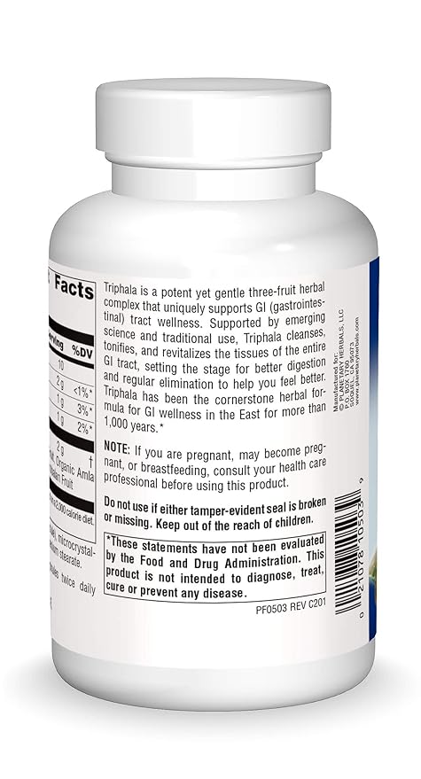 Triphala Internal Cleanser 500 mg Planetary Herbals 180 Caps