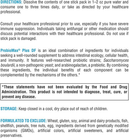 XYMOGEN ProbioMax Plus 40B - Probiotic Powder Supplement - Dairy Free Probiotics for Digestive Health - Saccharomyces boulardii, Lactobacillus acidophilus - Formerly ProbioMax Plus DF (30 Stick Packs)