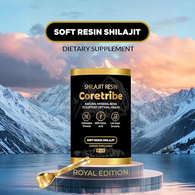 CORETRIBE® Royal's People Choice Pure Himalayan Organic Shilajit Resin, Complex for Energy, Strength & Immunity, for Men & Women with True Gold Content, 30 Grams