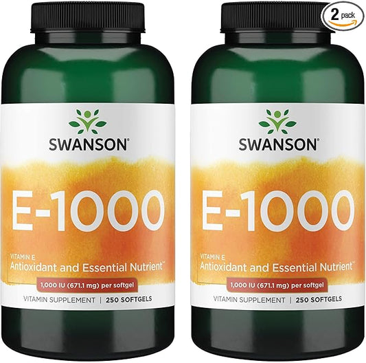 Swanson Natural Vitamin E 1000 Iu (671.10 Milligrams) 250 Sgels (2 Pack)