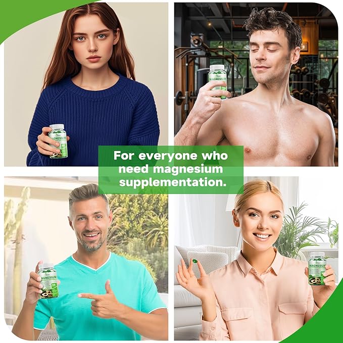 High Absorption Magnesium Glycinate Softgels, Magnesium Supplements 400mg with Zinc, Vitamin E, B6 for Women Men, Improve Sleep, Muscle Relaxation & Bone Health, Gluten-Free, Non-GMO, 2 Pack