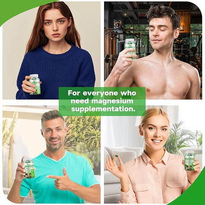 High Absorption Magnesium Glycinate Softgels, Magnesium Supplements 400mg with Zinc, Vitamin E, B6 for Women Men, Improve Sleep, Muscle Relaxation & Bone Health, Gluten-Free, Non-GMO, 2 Pack