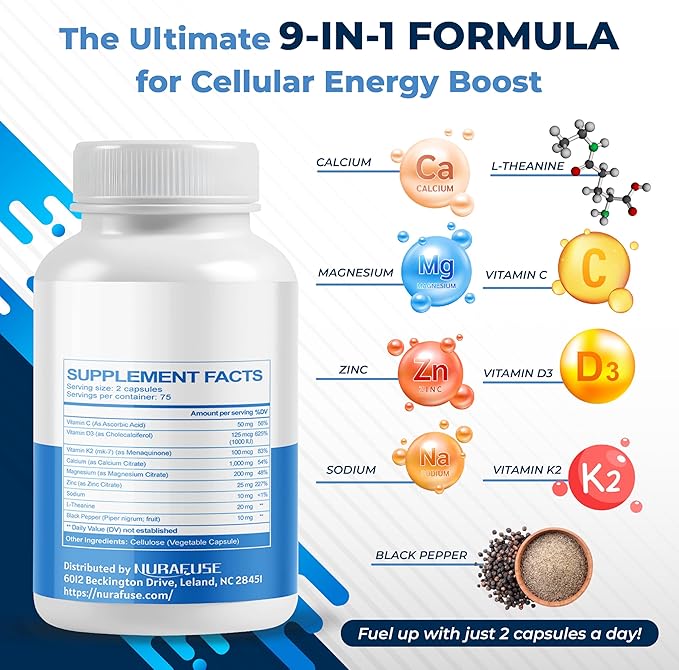 Calcium Citrate Magnesium Vitamin D3 1000IU - Support Healthy Bones, Nerve & Muscle, Absorption - Made and Tested in The USA