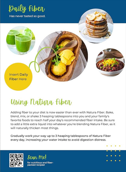All-Natural Organic Fiber Powder Supplement, Plant-Based Whole Food Ingredients, No Artificial Colors or Flavors