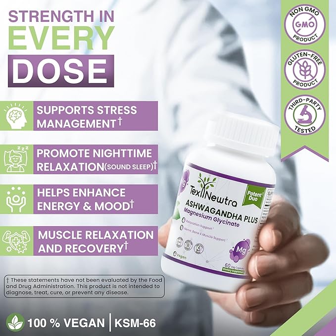 Ashwagandha with Magnesium Supplement 60 Capsules