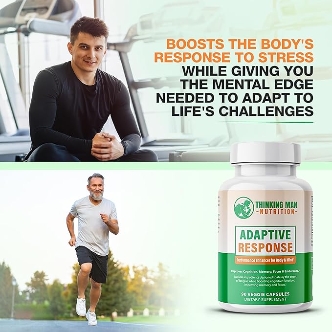 Adaptive Response I Brain Supplements For Memory and Focus I Energy Support Herbal Supplements with Lion's Mane, Cordyceps, Rhodiola Rosea Extract and Bacopa Monnieri I Nootropic I 90 count