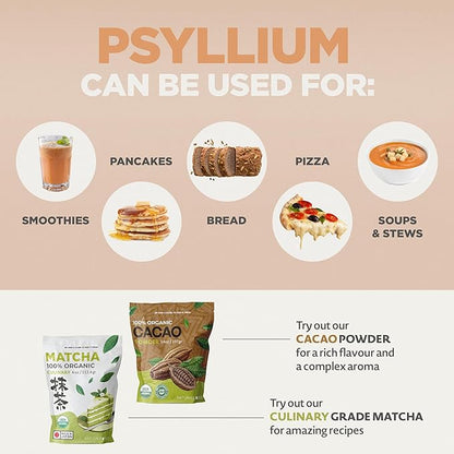 NaturaleBio Whole Psyllium Husk. 12 oz. 99% Pure Psyllium Seed Husks. Natural Fiber Supplement. USDA Organic Certified. Produced in India. Gluten Free, Keto, Paleo, Vegan Diets. Probiotics