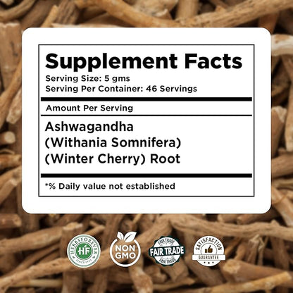 Ashwagandha Powder 454g I Winter Cherry, Non-GMO, Vegan, Gluten-Free I Ayurvedic Stress-Buster Supports Energy Booster, Vitality & Rejuvenator Overall Wellness
