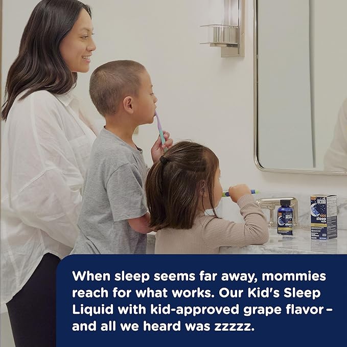 Mommy's Bliss Kids Sleep Liquid with Melatonin & Calming Herbs | Supports The Natural Sleep Process for Children 3 Years & Up | Grape Flavor | Sugar Free| 4 Fl Oz (60 Servings)