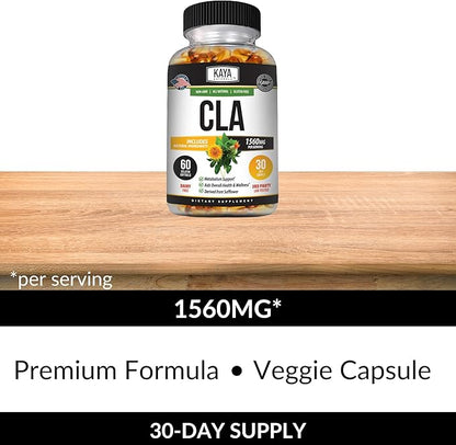 Kaya Naturals CLA Capsules – Conjugated Linoleic Acid – Non-GMO & Gluten-Free (60 Count (Pack of 1))