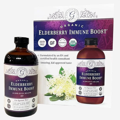 Elderberry Immune Boost - 16oz - Pure Elderberry Syrup for Immune Support - Organic, Non-GMO, Gluten-Free