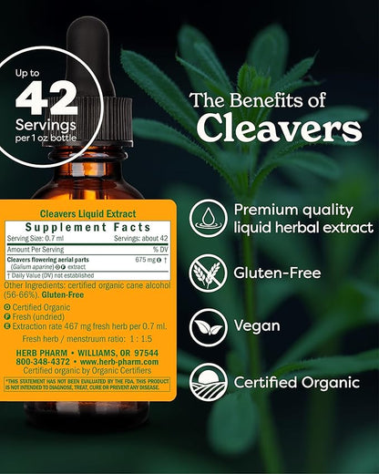 Herb Pharm Cleavers Liquid Extract - 1 Oz (DCLEAV01)