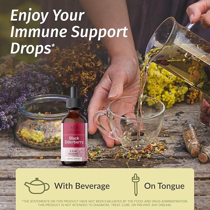 HERBAMAMA Black Elderberry and Goldenseal Kit - Bundle of Elderberry Extract & 700mg Goldenseal Root Capsules - Vegan, Non-GMO, Sugar & Gelatin-Free - 2 Pack