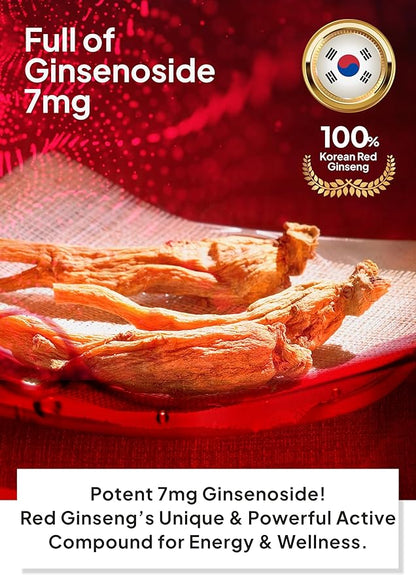 Korean Food Sanglimwon Red Ginseng Gold Stick, 7mg Ginsenosides, 100 Sticks (4-Month Supply), Bulk Korean Panax Ginseng Extract for Energy and Wellnes, 상림원 홍삼