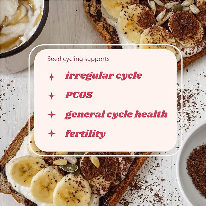 Seed Cycling Kit | Organic PMS Relief | Monthly Supply | Soothe Cramps, Hormonal Acne, Mood Swings and General PMS | Natural | PMS Relief PMS PMDD Support | 100% Plant Based