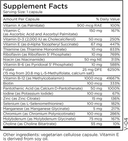 MethylPro Multivitamin + L-Methyfolate 15mg