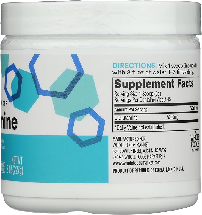 Whole Foods Market, L-Glutamine Free-Form Powder, 8 oz