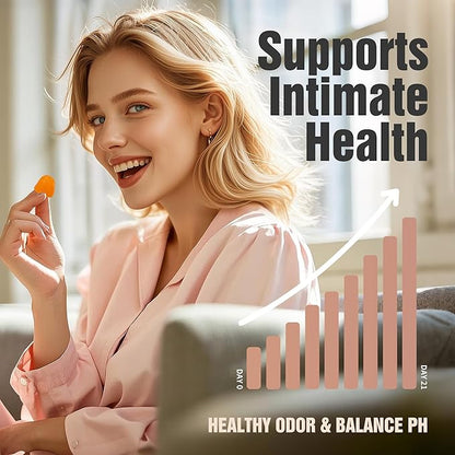 Feminine Balance Gummies, Premium Balance Supplement for Women PH Health, Immune Support, Vegan, Gluten-Free - Hawaiian Pineapple - 60 Gummies - 30 Servings