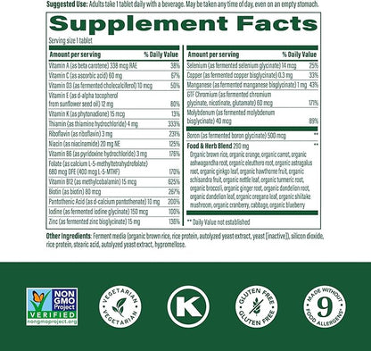 MegaFood Men's 40+ One Daily Multivitamin for Men With Vitamin B, Vitamin D3, Selenium, Zinc & Real Food - Immune Support, Energy Metabolism, and Muscle & Bone Health – Non GMO; Vegetarian - 90 Tabs