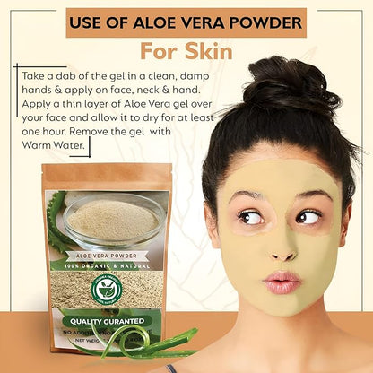 Aloe Vera Powder | Aloe barbadensis | Hair Care, Skin Care, and Natural Remedies (17.7 OZ | 500 gm)