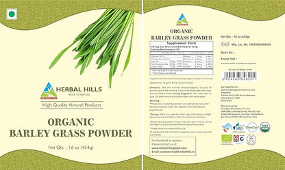 HERBAL HILLS Barley Grass Powder and Neem Powder Leaf Leaves Combo Pack of 2