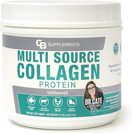 Multi Collagen Protein – Hydrolyzed Collagen for Joint, Skin, Gut, Hair & Nail Health – Unflavored Powder with Types I, II, III, V & X – Grass-Fed & Clean – 58 Servings