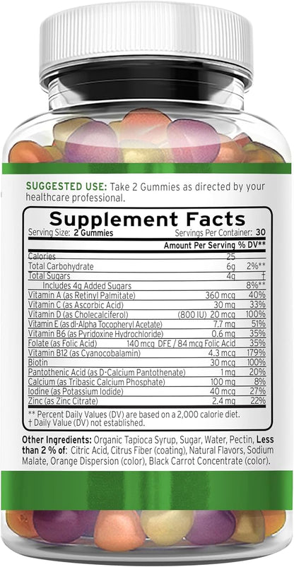 TRIO NUTRITION Premium Naturally Delicious Daily Multivitamin Gummies for Men & Women| No Major Food Allergens |Gluten Free | No High Fructose | Essential Vitamins & Minerals - Zinc*