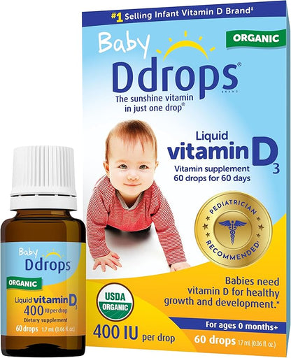 Ddrops Baby 400 IU, Vitamin D, 60 Drops 1.7mL (0.06 Fl. Oz (Pack of 1))