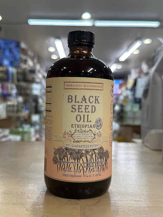 Ethiopian Black Seed Oil 16oz – Extra Strength 3x Thymoquinone – 100% Pure Cold-Pressed Nigella Sativa – Immune, Joint, Hair and Skin Support