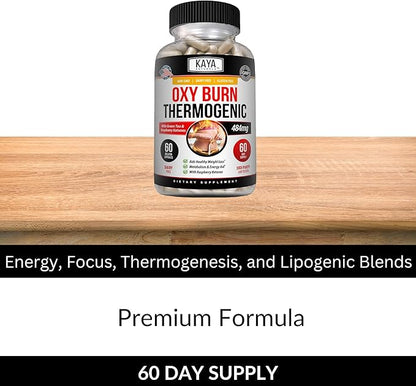 Kaya Naturals Supreme Fat Burner - Weight Loss Pills Women & Men - Appetite Suppressant Supplement - Powerful Thermogenic Diet Pills - Natural Energy Boost Oxy Burn 60 Count