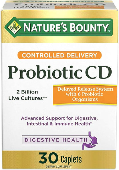 Nature's Bounty Controlled Delivery Probiotic CD Caplets 30 ea (Pack of 3)