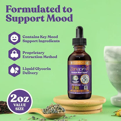 Zenapin-IR Rejuvica Health Advanced Mood Support Supplement - Kava Kava, Ashwagandha, Passionflower, Chamomile, B-Vitamins & More