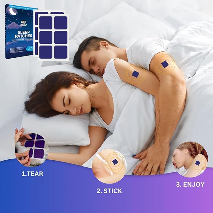 DUKE & PERRY Upgraded Deep Sleep Patches for Adults Extra Strength | Quick Acting Sleep Aid Patches for Men and Women | 100% Natural Ingredients, Easy to Apply, and Skin-Friendly (Pack of 42)