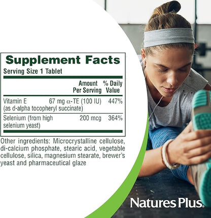 NaturesPlus Super Selenium Complex - 200 mcg, 90 Vegetarian Tablets - Essential Mineral Supplement with Vitamin E - Promotes Healthy Thyroid - Antioxidant - Gluten-Free - 90 Servings