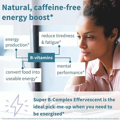 Igennus Super B-Complex Methylated Liquid B-Vitamin Effervescent Supplement, Fast Action Energy Drink, Caffeine & Sugar-Free, Orange Flavor, Vegan, 20 Tablets