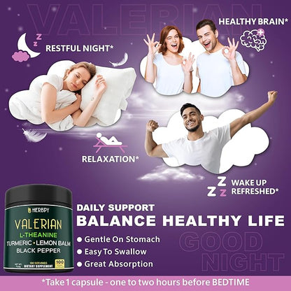 Bundle 7in1 Berberine HCl & 5in1 Valerian Root Supplement - Support Heart Health, Immune, Digestion and Relaxation