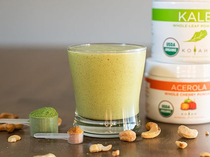 KOYAH - Organic Acerola Powder: Freeze-Dried, 100% Pure, 500 mg Natural Vitamin C per Scoop, Whole-Food, Non-GMO, Vegan, 60 Servings, Made from acerola Cherries Grown in Brazil