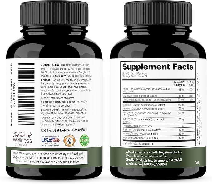 Sandhu's Liver Renew Cleanse & L-Arginine with Nitric Oxide Precursor Capsules | Supports Immune, Digestive Health, Energy and Healthy Circulation