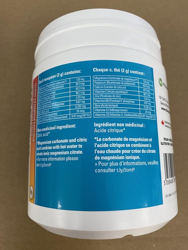 ITL Health BF Plus Calcium Zinc Magnesium Powder with D3, K2, C, B6, Boron, Zinc and Potassium | for Optimal Bone Health, and Immune Support (Exotic Raspberry Lemon, 360g)