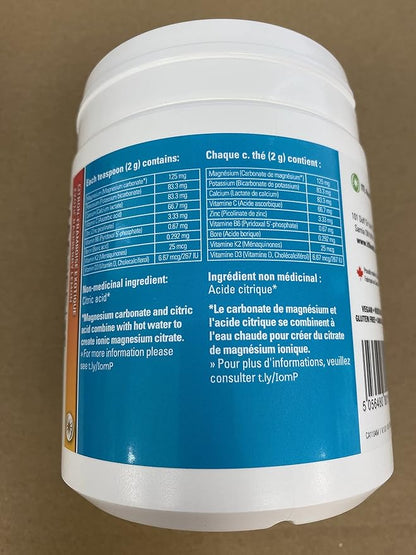ITL Health BF Plus Calcium Zinc Magnesium Powder with D3, K2, C, B6, Boron, Zinc and Potassium | for Optimal Bone Health, and Immune Support (Exotic Raspberry Lemon, 360g)